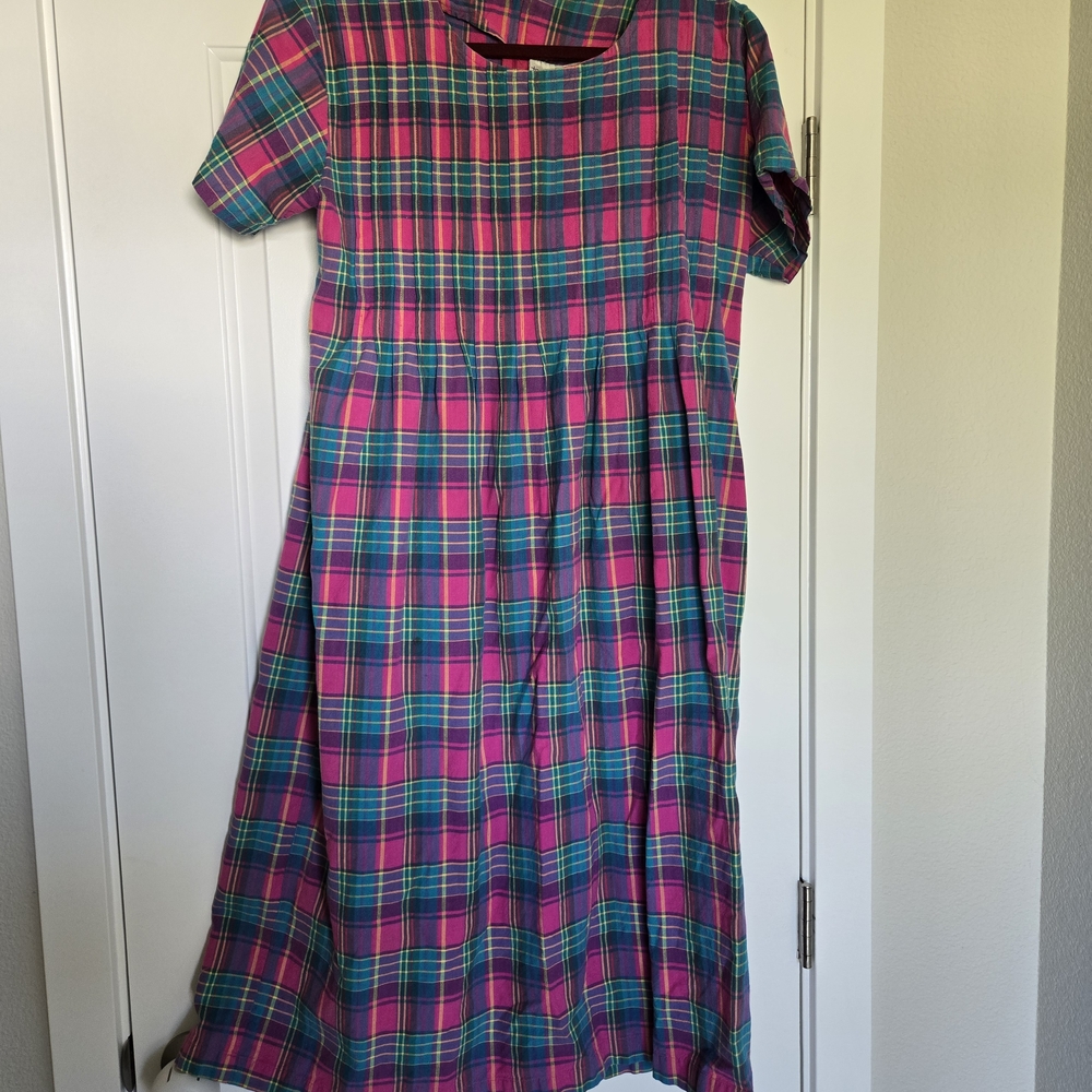 Vintage Two Twenty Plaid Cotton Dress
